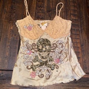 Soul revival skull sequin tank top medium